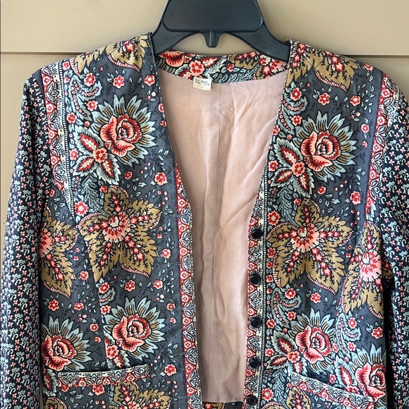 Vintage Quilted Paisley Boho Crop Jacket Sz S-M Mixed Floral - Picture 2 of 9